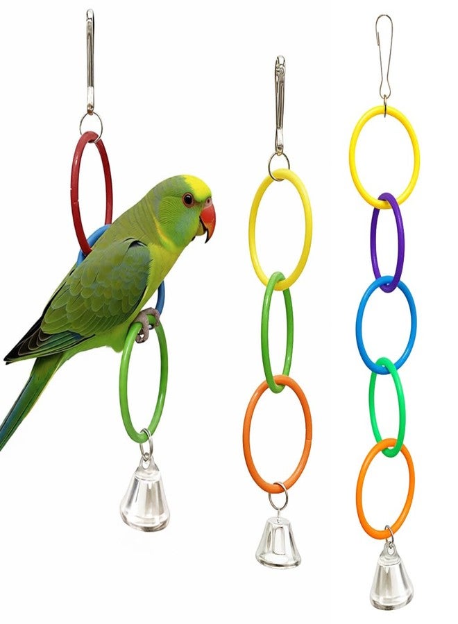 Qpets® Parrot Link Chain Toys - Interactive Bird Cage Toy with Colorful Rings & Secure Clasp Mental Stimulation Swing for Cockatiels, Conures, Parakeets & Small Birds - Image 1
